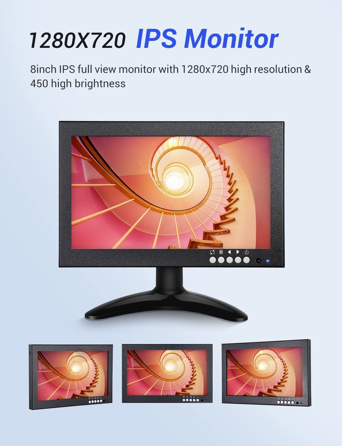 Eyoyo 8 inch Small HDMI LCD Monitor, Portable 1280x720 169 IPS Metal